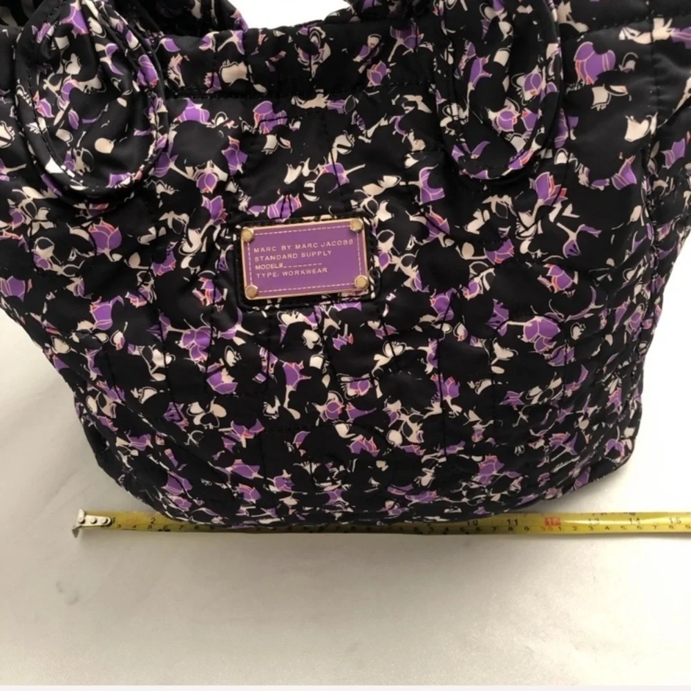 Marc by Marc Jacobs purple and black multicolor large floral tote